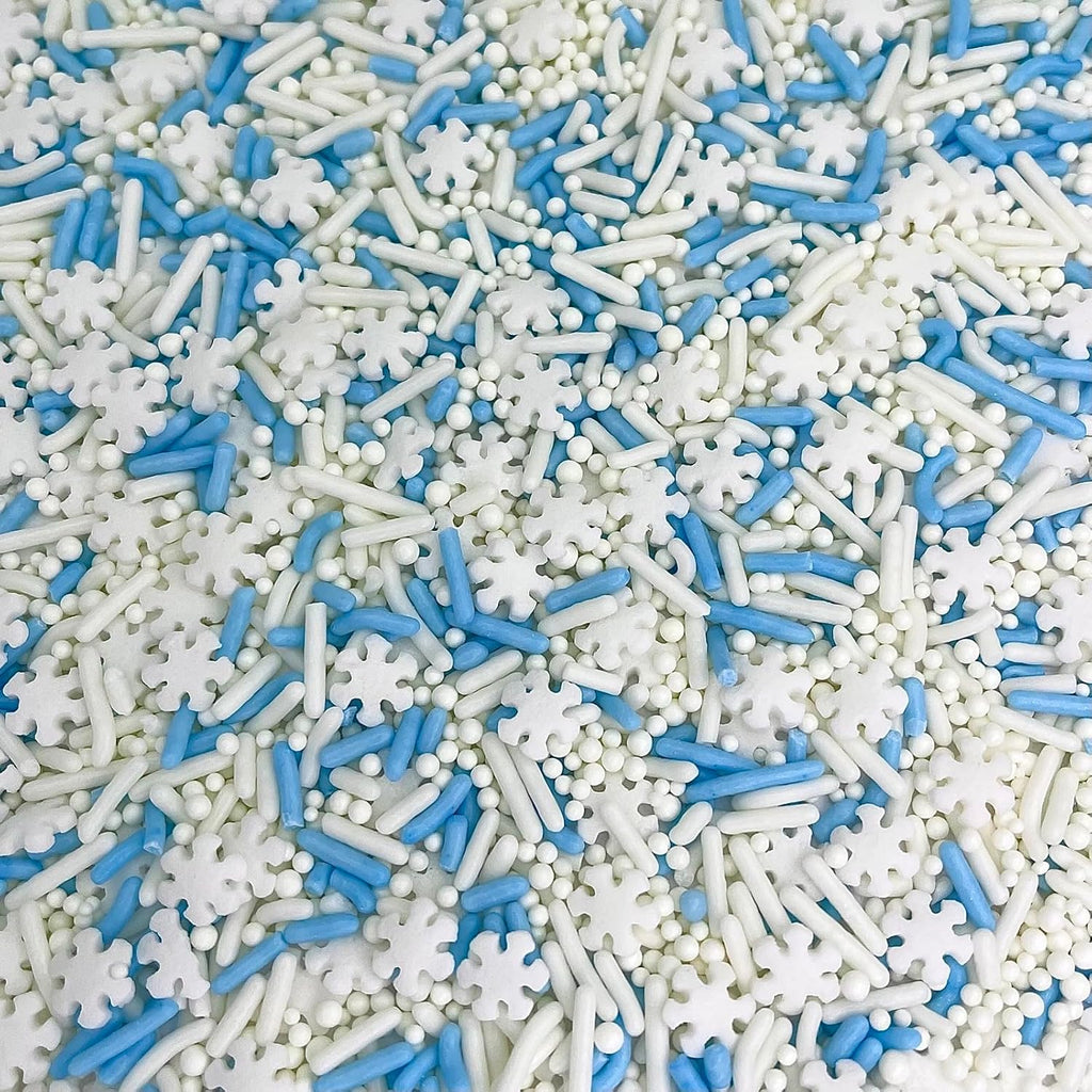 Manvscakes, Natural Sprinkles, No Artificial Dyes, Snowflake Edible Sprinkles, Holiday Cake Decorations, Dessert, Cookies, 3 ounces, Christmas Sprinkles, Winter Baking, Gluten Free, Blue Sprinkle
