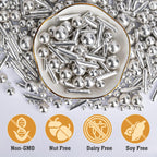 Silver Pearl Rods Sprinkles, Twisweet Edible Sugar Sprinkles for Cake Decorating Mix Size Candy Pearls for Baking Cake Topper Ice Cream Cupcake Cookie Dessert Decorations, Wedding Day Valentines Birthday Party Christmas Easter Supplies (130g/4.58oz)