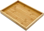 Bam & Boo (1-Pack) Natural Bamboo Rectangle Serving & Vanity Tray - for Kitchen, Bathroom, Countertop, Coffee Table (13.75" x 10.25" x 1.2")