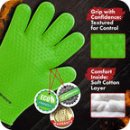 KITCHEN PERFECTION Silicone Smoker Oven Gloves -Extreme Heat Resistant BBQ Gloves-Handle Hot Food Right on Your Grill Fryer&Pit|Waterproof Grilling Cooking Baking Mitts |Superior Value Set +2 Bonuses