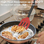 Coukre 2 Pack Silicone Spatula Set, High Heat Resistant, BPA Free Kitchen Spatula, Solid & Slotted Turner for Non-Stick Pans, Sautéing, and Flipping (2, Red)