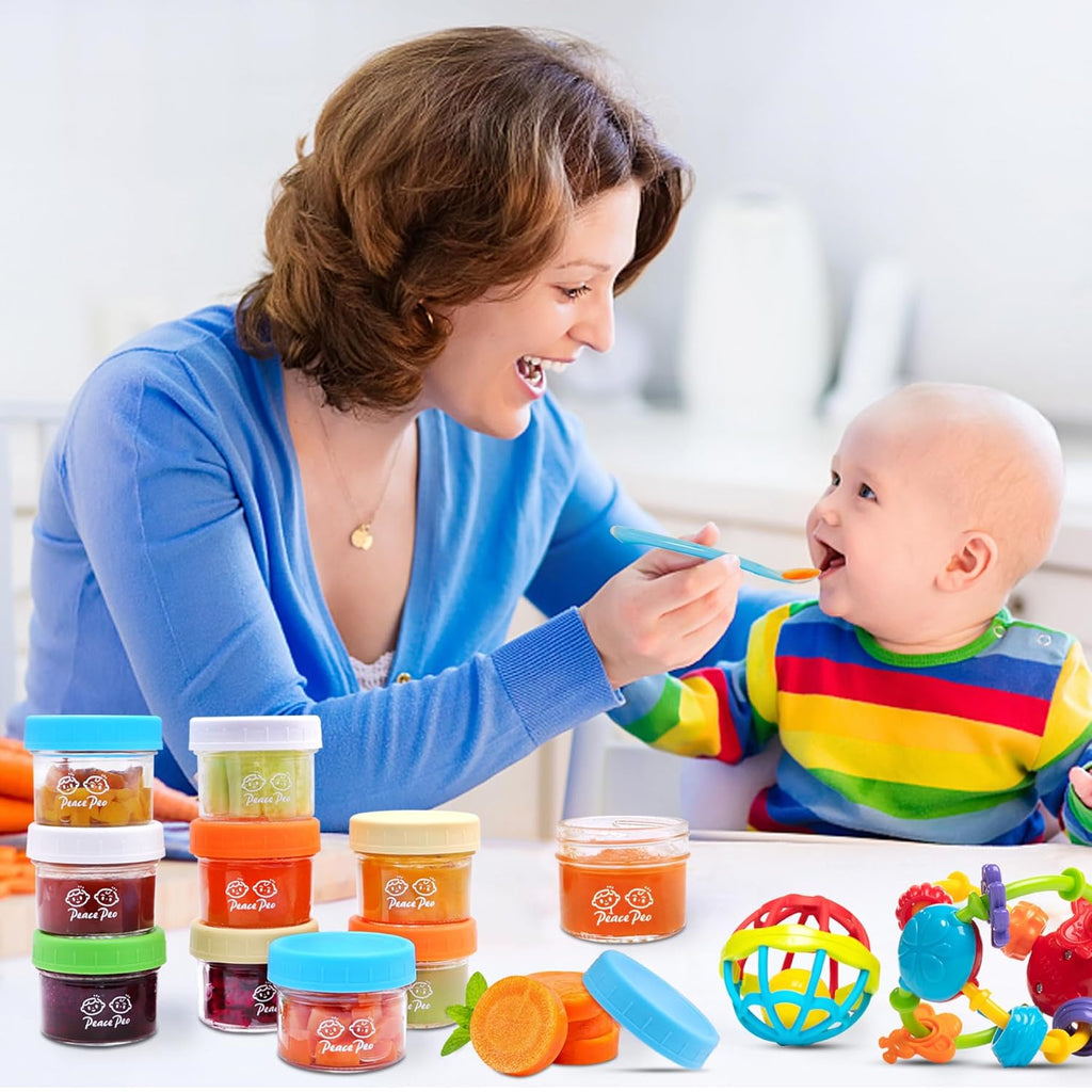 40 Pcs Glass Food Containers 4 OZ, Leak-Proof Reusable Storage Jars with Lids, Dishwasher Safe for Infant & Baby Food