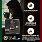 Gran Caffè Garibaldi Espresso Pods, Italian Roasted Compatible Nespresso Original Line Machines, 100% Arabica Blend, Brazilian & Central American Beans, Cocoa Aroma - Gusto Top (Aluminum) 200 Cups