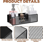 2 Pack Magnetic Basket Organizer Holder for Fridge Magnetic Storage Bin Box Containers for Refrigerator Whiteboard Classroom (Large, Black)