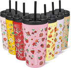 BJPKPK 18oz Stainless Steel Insulated Tumbler With lid And Straw Travel Coffee Thermal Tumblers Cup For Women And Men,Passionate Pink