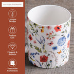 Maison d' Hermine Coffee Mug with Handles Fine Bone China Mugs Pack of One Tea Cups for Hot Beverages Cappuccino Latte Home Restaurant Office Perfect for Gift (Just Floral - Blues 'N Redz, 12 Ounce)