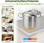 Large Silicone Mat 28" x 20" Thick Heat Resistant, Kitchen Counter Mat Waterproof - Coffee Machine, Glass Top Stove Cover Countertop Protector for Air Fryer, Baking (Semi-Translucent)