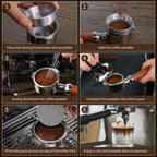 58mm Espresso Tamper Set, 5-IN-1 Espresso Accessories Kit with Coffee Tamper, WDT Tool, Dosing Funnel, Non-slip Mat and Cleaning Brush