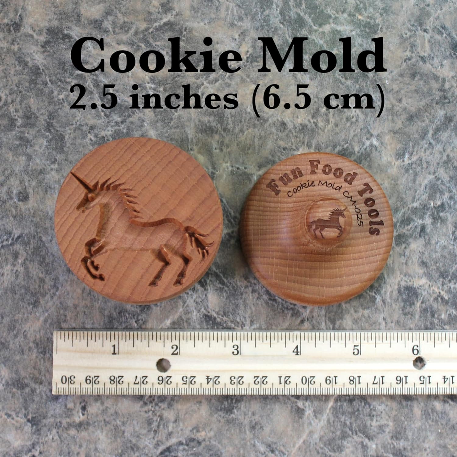 Wood Cookie Stamp, 2.5 Inch (Unicorn CS-025)