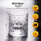 KAMMAK Crystal Whiskey Glasses Set of 2, Hand Blown 7.78oz Old Fashioned Glasses Stemless, Luxury Handcrafted Cocktail Glasses, Scotch Cup for Women, Men Gift for Rocks, Bourbon Barware, Bar