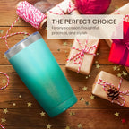 MEWAY 20oz Tumbler 8 Pack Double Wall Vacuum Insulated Travel Glitter Mug Bulk, Stainless Steel Tumblers with Lid and Straw, Powder Coated Coffee Cups for Woman(Gradient Green,Set of 8)