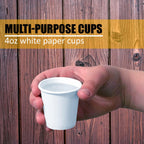 Smygoods White Disposable Paper Coffee Cups with Lids (4 OZ, 25 Count) For Hot Beverages, Tea, Espresso, Cocoa - To Go Drink Containers, Café & Office