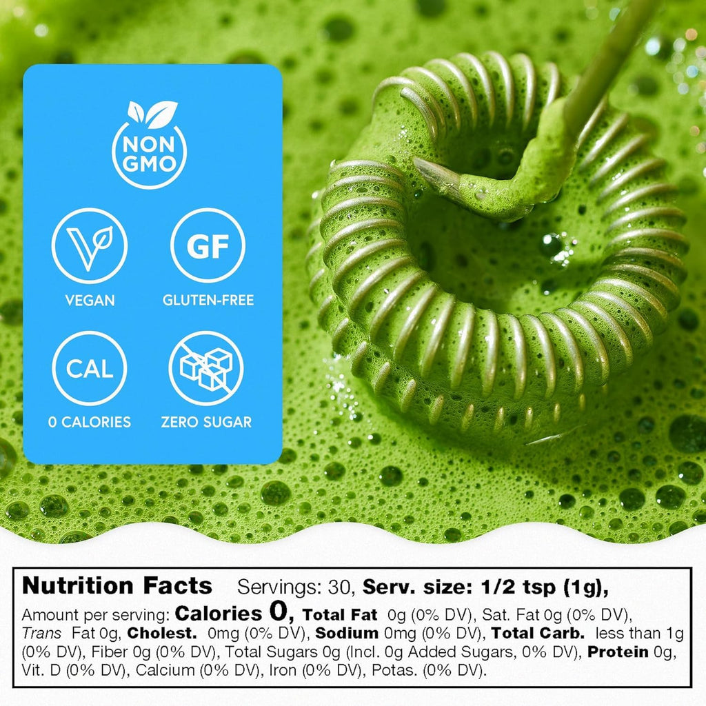 MATCHABAR Matcha Powder Tin (30g) - Ceremonial Grade Authentic Japanese Matcha Green Tea Powder - Matcha Green Tea Harvested in Japan - Matcha Tea Latte - Zero Sugar, Vegan & 0 Calories