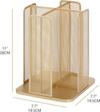 Annova Paper/Plastic Cup and Lid Holder Plastic Storage Organizer, 360°Rotating Coffee Mup Dispenser with 4 Compartments, Multifunctional Storage Rack for Home, Office, Bar, Coffee Shop (Gold)