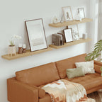 Vivelove Single Floating Shelves Oak 48 Inches, 48 x 10 inch Deep x 1.8 in Thick, Long Wall Shelves Heavy Duty 80 lbs for Bedroom, Living Room, Kitchen, Office, Modern Shelf Book Home Decor