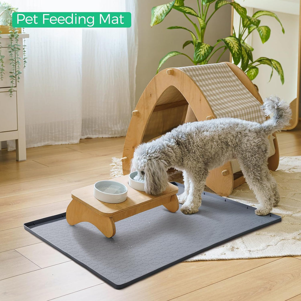 TRZZ Silicone Waterproof Under Sink Mat 31" x 22", Drip Tray and Cabinet Liner for Kitchen and Bathroom, Prevents Water Damage and Organizes Cabinets (Grey)