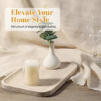 Koville Romano Travertine Tray, 12"x8" Natural Stone Vanity Tray for Countertop Bathroom Kitchen Dresser, Decorative Marble Catchall Trays for Perfume Jewelry, Rectangular Serving Tray(Beige)