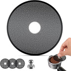 3 Pcs 58mm Espresso Puck Screen with Round Hole in the Middle - 0.2mm Ultra Thin Espresso Puck, Stainless Steel Reusable Coffee Filter, Suitable for La Marzocco/Gaggia (Black)