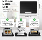 Ibyx Elegant Sliding Tray for Your Coffee Maker & Heavy Kitchen Appliances - Sturdy, Slides Easily from Under The Cabinet (Black, 21" W x 15" D)