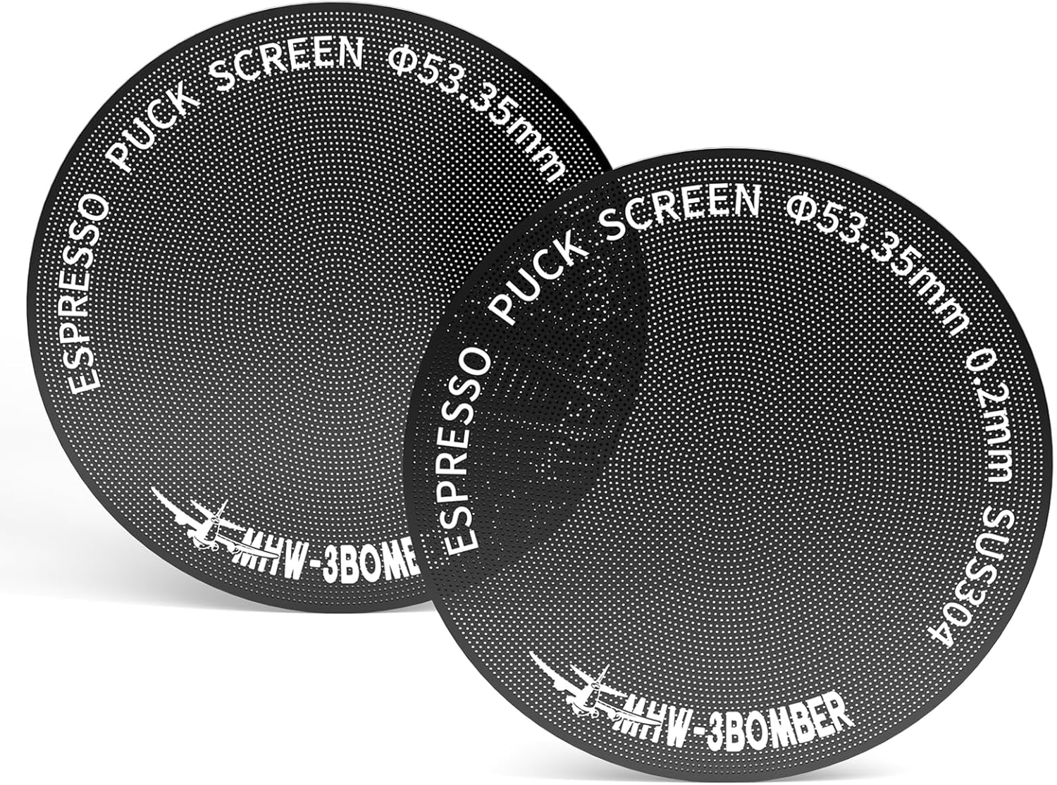 MHW-3BOMBER 54mm Espresso Puck Screen - 0.2mm Ultra Thin Espresso Puck - Metal Reusable Coffee Filter for Portafilter Basket 54mm - Puck Screen with Titanium Coating FG7047B-OS
