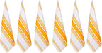Urban Villa Kitchen Towels 100% Cotton Pack of 6, Highly Absorbent Quick Drying Super Soft Premium Dish Towels for Kitchen with Hanging Loop Hand & Tea Towels - 20x30 Inch, (Yellow & White, Striped)