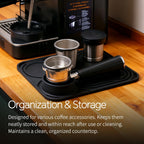 Silicone Coffee Mat- Compatible with Ninja Espresso - Easy to Clean, Suitable for Ninja Luxe Espresso Coffee Machine ES601 & ES701 and Other Coffee Machines of Various Sizes (Black)