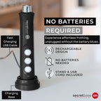 Secretbase 3 Speed Rechargeable Milk Frother Handheld, USB Charging Cradle - Stainless Steel Whisk for Bulletproof Coffee, Espresso Whipper, Mini Electric Stirrer (Black Frother without Pitcher)