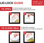 DWËLLZA KITCHEN Airtight Food Storage Containers with Lids - 5 Piece Set - Kitchen Accessories - Pantry Organization and Storage Containers for Food - Clear BPA-Free - Keeps Food Fresh & Dry