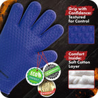 KITCHEN PERFECTION XL Silicone Smoker Oven Gloves-Extreme Heat Resistant BBQ Gloves-Handle Hot Food Right on Your Grill Fryer&Pit|Waterproof Grilling Cooking Baking Mitts|Superior Value Set+3 Bonuses