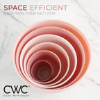 COOK WITH COLOR Prep Bowls with Lids- Wide and Deep Nesting Plastic Small Mixing Bowl Set with Lids, 12 Piece Set - Deep Bowls, Pink