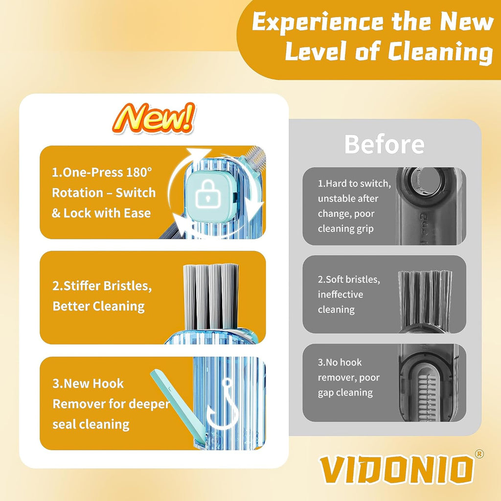 3Pcs 4 in 1 Cup Lid Gap Cleaning Brush Set,Multifunctional Crevice Cleaning Brush for Bottle,Multipurpose Bottle Cleaner with Compact Design Tiny Silicone Cup Holder Cleaner Tool,Kitchen Gadgets