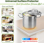 Large Silicone Mat 28" x 20" Multipurpose Mat Thick Heat Resistant, Kitchen Counter Mat Waterproof - Coffee Machine, Glass Top Stove Cover Countertop Protector for Air Fryer, Baking mat (Beige)