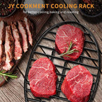 JY COOKMENT Cooling Roasting Rack with Integrated Feet, Enameled Coating, PTFE Free, Great for Cooking, Drying, Grilling, Dishwasher Safe (10inch*6.5inch)