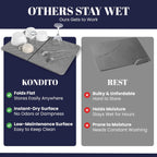 Large Folding Stone Dish Drying Mat for Kitchen Counter – Super Absorbent Diatomite Pad for Dishes, Cups & Bottles – Quick Dry, Space-Saving, Multi-Use Kitchen, Bath & Pet Mat – 23”×15.3”