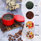 YASUOA 6 Pack Tea Jars Iron Jar Can for Loose Leaf Tinplate Storage Containers with Lids Mini Portable Box Candle Making Sealed Tins for Coffee Bean Sugar Candy Chocolate Spices Red