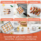 Stainless Steel Cooling Racks Set of 2, Homikit 11.6”*9.1” Heavy Duty Wire Baking Rack for Cooking Roasting Grilling Bacon Cake Cookies, Non Toxic & Rust Free