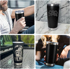 OMTech 20oz Tumblers Bulk, 6pc Stainless Steel Tumbler Set with Lid & Straw, Double Wall Vacuum Insulated Mug for Laser Engraver, Travel Coffee Mug for Hot & Cold Drinks, Black Powder Coated Cup