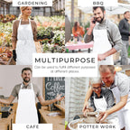 RAJRANG 100% Cotton Cooking Apron with 3 Pockets Kitchen Chef BBQ Adjustable Bib Aprons for Women Men