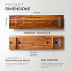 Tinamo Acacia Bathtub Caddy Tray Table | 39 x 9.75 x 2.5 Inch Large Bath Tub Tray Wooden | Anti-Tipping, Sustainable Tub Tray for Bathtub | Bathtub Accessories Holders for Bathtub (Acacia, 39x9.75)