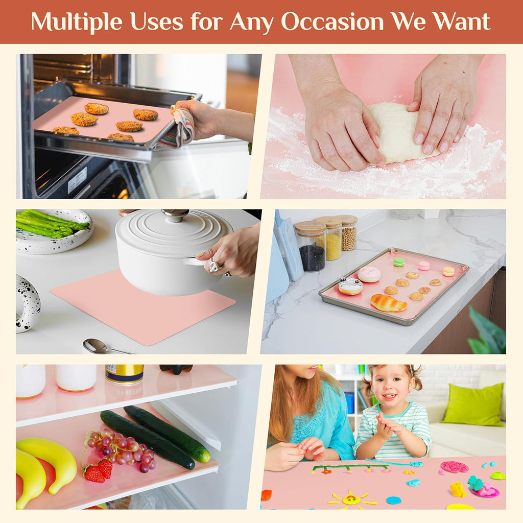 Silicone Baking Mat, 16 IN x 6 FT Free Cutting Baking Sheet, Non-Stick Reusable Dough & Pastry Mat, Non-Slip Silicone Mat Roll for Air Fryer Liner, Freeze Dryer, Oven Baking Pan, Kitchen Counter