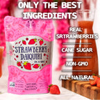 Lt. Blender's Strawberry Daiquiri in a Bag – Strawberry Daiquiri Mix - Each Bag Makes 1/2 Gallon - Non-GMO – No Daiquiri Machine Needed - Make a Cocktail, Wine Slushie or Mocktail - (Pack of 3)