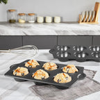 HONGBAKE Nonstick Jumbo Muffin Pan, 2 Pack Large Cupcake Tin for Baking, Cup Cake Tray, 3.5dia, 6 Cup, Premium, Extra Thick, Dishwasher Safe