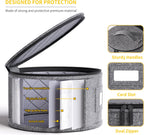 YearningHome China Storage Containers,Hard Shell Box with Felt Dividers for Dishes,Dinnerware,Plates,Mugs,Wine and Glasses,Mugs,Stackable Fine China Storage for Moving and Packing 5 Piece,Grey