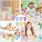 180Pcs Pastel Tulip Cupcake Liners Colorful Muffin Baking Cups Pink Blue Purple Yellow Orange Green Cupcake Wrappers for Spring Easter Holiday Party Supplies