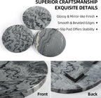 Koville African Natural Marble Cutting Board for Kitchen, 11inch Round Hand Crafted Marble Slab for Cheese, Charcuterie, Pastry Board - Wedding Gift, House Warming Gift(Monte Grigio)