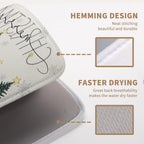 Merry Christma Trees Dish Drying Mat Winter Forest Large Kitchen Mats Dish Drying Pad Xmas Snow Absorbent Dish Dryer Mat for Kitchen Countertops Microfiber Drainer Pad Dish Drying Mats (18x24 in)