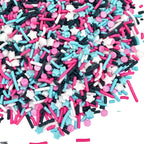 Manvscakes, pink sprinkles, valentines, cake sprinkles, gluten free, cookies, chocolate, fondant, princess topping, ice cream, edible, dessert decoration (Black Pink Blue)