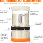 Sourdough Starter Kit,34oz Sourdough Starter Jar,2 X Cotton Rope Banneton Bread Proofing Basket with Bread Lame, Scraper,Sling, Dough Whisk,Perfect Gifts for Bakers Sourdough Bread Baking Supplies