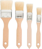 Redecker Pastry Brushes Set with Untreated Beechwood Handles, 4 Different Sizes, Multi-purpose Brushes with Natural Boar Bristles for Basting, Glazing and More, Made in Germany
