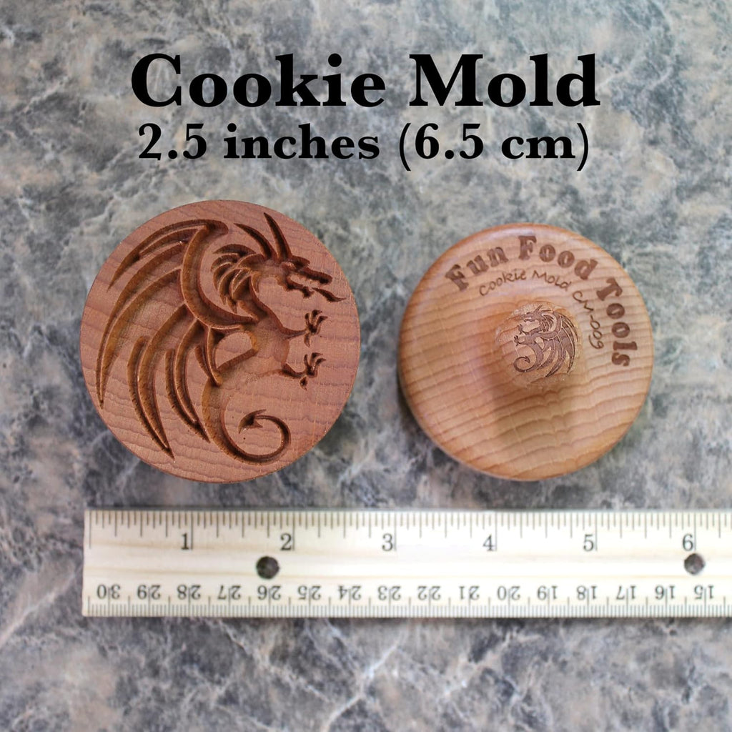 Wood Cookie Stamp, 2.5 Inch (Dragon CS-009)